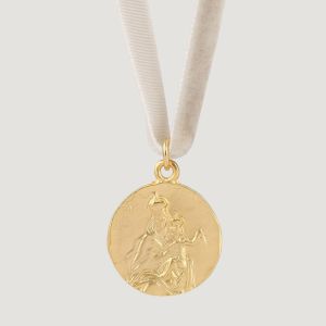 Médaille Scapulaire Sacré-Cœur (réversible) avec Vierge du Mont Carmel or