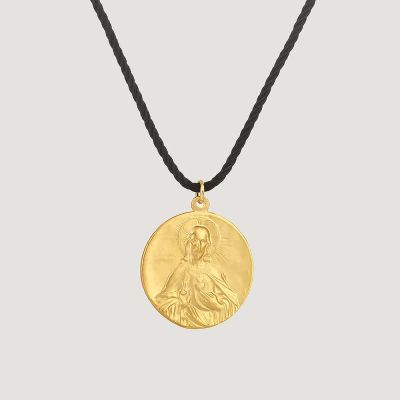 Médaille Scapulaire Cœurs sacrés (réversible) Vierge à l’enfant GM
