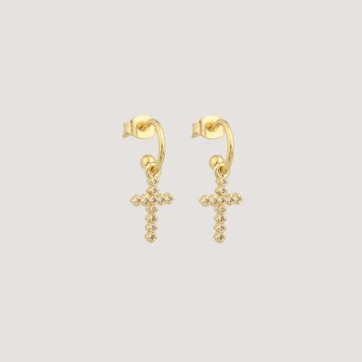 Boucles d’oreilles croix strass « Nazareth »