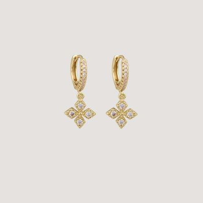 Créoles strass croix « Etoile de Bethléem »