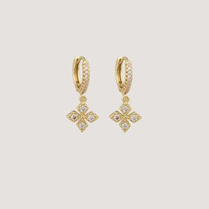 Créoles strass croix « Etoile de Bethléem »