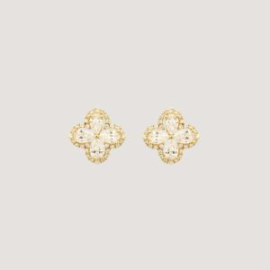 Boucles d’oreilles croix tréflée strass « Grâce »