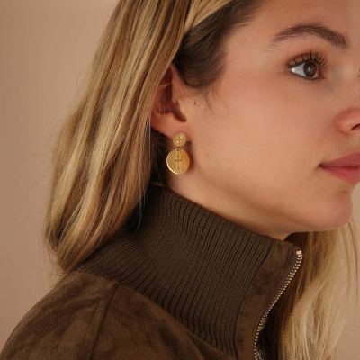 Boucles d’oreilles croix gravées « lumière »
