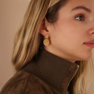 Boucles d’oreilles croix gravées « lumière »