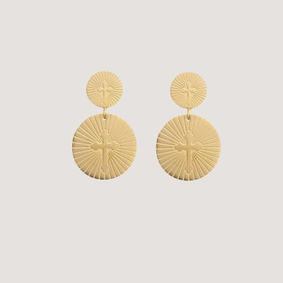 Boucles d’oreilles croix gravées « lumière »
