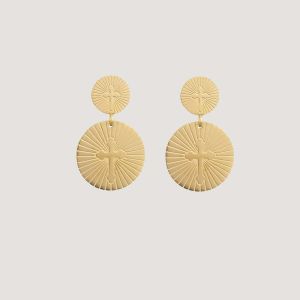 Boucles d’oreilles croix gravées « lumière »