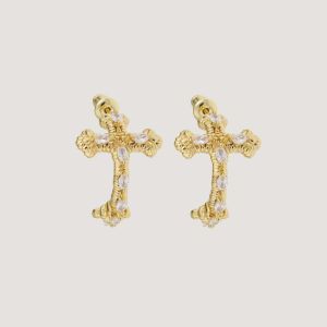 Boucles d’oreilles croix style ancien « Séraphin »