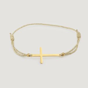 Bracelet croix dorée « Chemin »