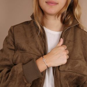 Bracelet croix strass « Foi »