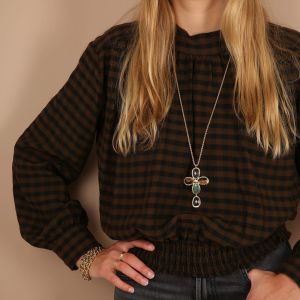 Collier croix pierres fines « Béthanie »