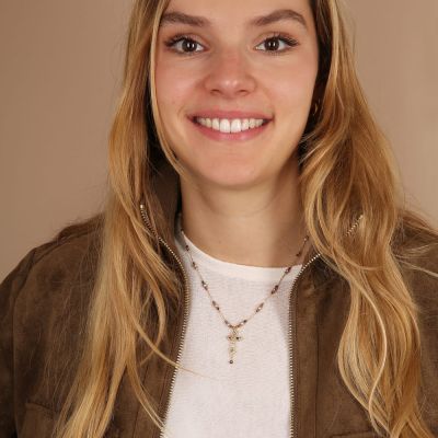 Collier croix et pierres fines « Fiat »
